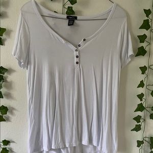 White button up tee size small